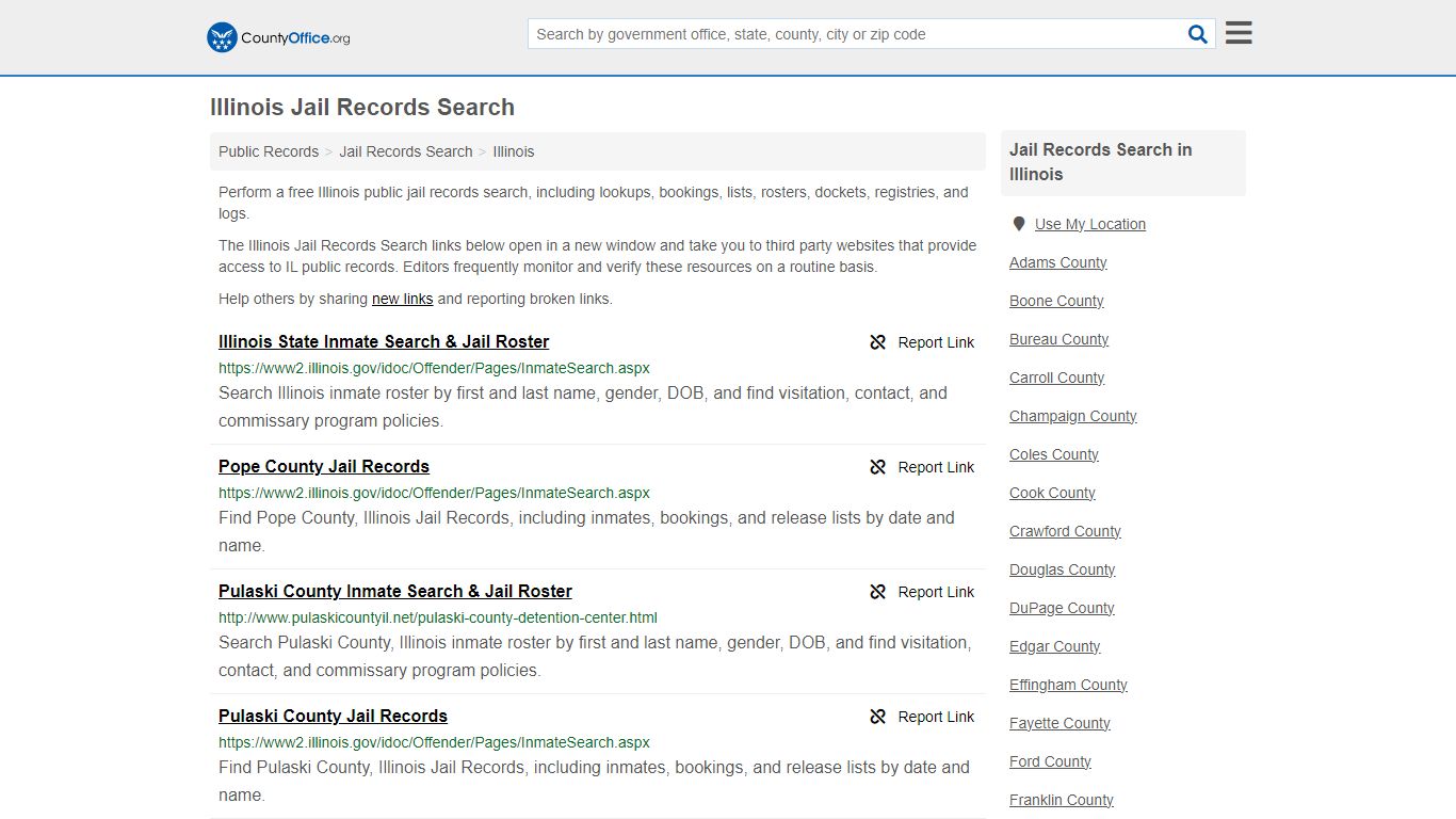 Jail Records Search - Illinois (Jail Rosters & Records) - County Office